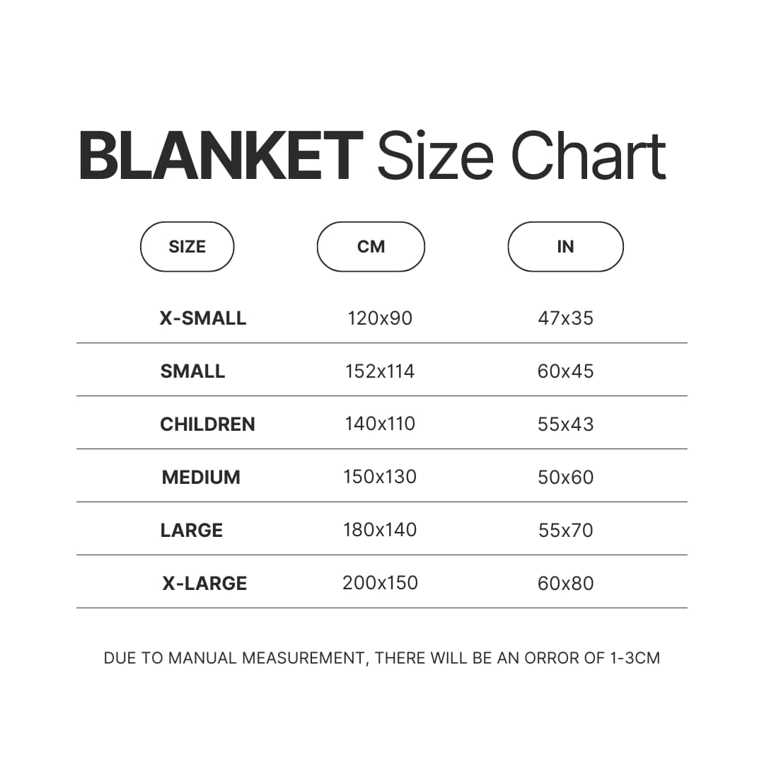 Blanket Size Chart - Beetlejuice Beetlejuice Merch