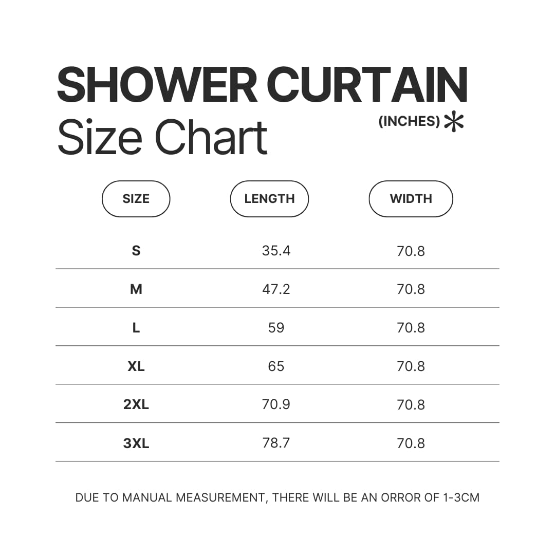 Shower Curtain Size Chart - Beetlejuice Beetlejuice Merch