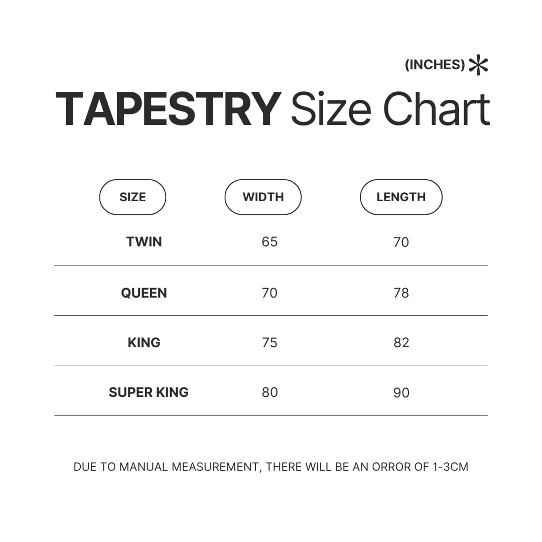 Tapestry Size Chart - Beetlejuice Beetlejuice Merch